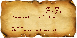Podwinetz Fidélia névjegykártya